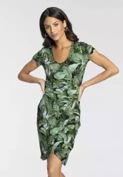 Трикотажное платье Melrose с модным принтом по всей поверхности - НОВАЯ КОЛЛЕКЦИЯ, зеленый
