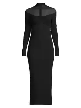 Трикотажное платье миди Aperol Bardot, черный