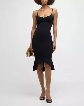 Трикотажное платье миди Asa L'Agence, цвет Black