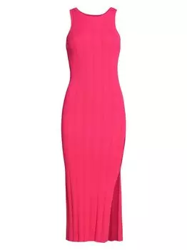 Трикотажное платье-миди без рукавов в рубчик Frame