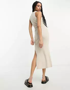 Трикотажное платье миди-борцовки ASOS DESIGN