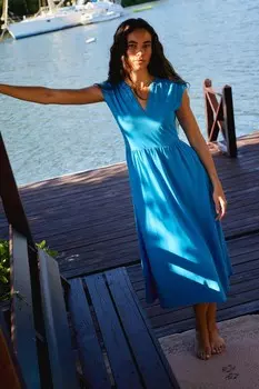 Трикотажное платье миди Chloe с вырезом горловины Boden, синий