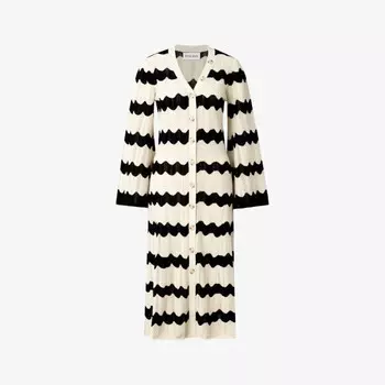 Трикотажное платье-миди Isobel с v-образным вырезом Malina, черный