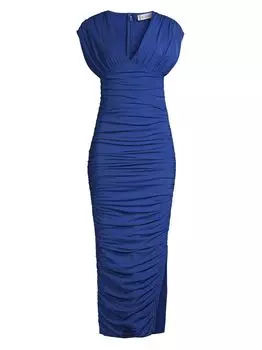 Трикотажное платье-миди Lori с рюшами Elliatt, кобальтовый