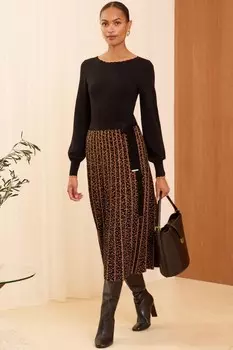 Трикотажное платье миди Love & Roses, черный