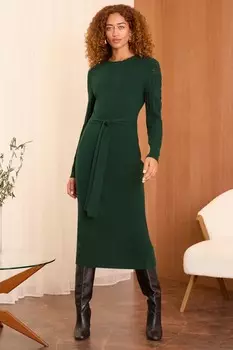 Трикотажное платье миди Love & Roses, зеленый
