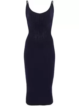 Трикотажное платье миди Mugler, синий