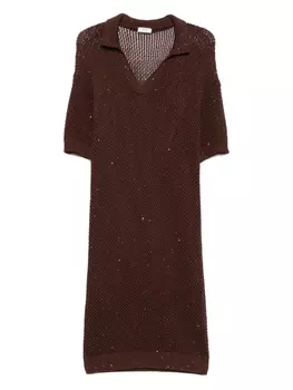 Трикотажное платье миди Peserico, коричневый