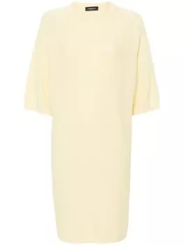 Трикотажное платье миди, расшитое пайетками Fabiana Filippi, желтый