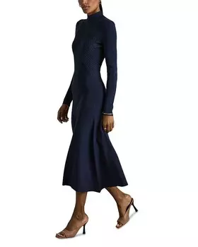 Трикотажное платье миди REISS Hannah, синий