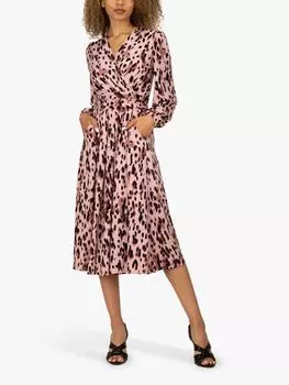 Трикотажное платье миди с длинными рукавами Jolie Moi Libby, розовое