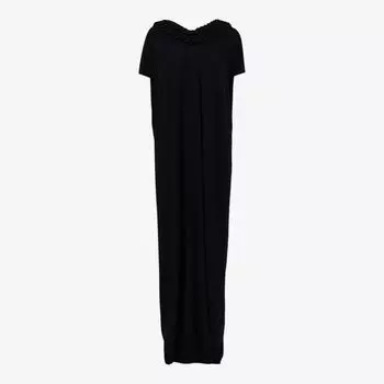 Трикотажное платье миди с короткими рукавами и двойной вышивкой Leem, черный