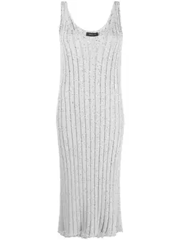 Трикотажное платье миди с пайетками Fabiana Filippi, серый