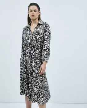 Трикотажное платье миди с принтом Couchel