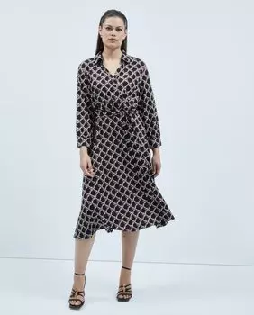 Трикотажное платье миди с принтом Couchel, черный