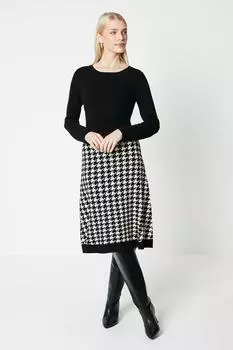 Трикотажное платье миди с юбкой Dogtooth Debenhams, белый