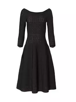 Трикотажное платье-миди с вырезом «лодочка» Carolina Herrera, черный