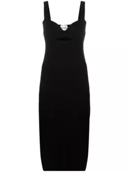 Трикотажное платье миди с вырезом Roland Mouret, черный