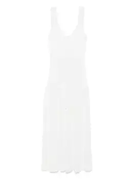 Трикотажное платье миди SANDRO, белый