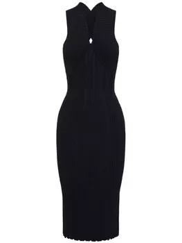 Трикотажное платье миди Snakeskin без рукавов Dion Lee, черный