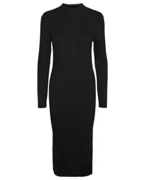 Трикотажное платье миди Vero Moda, чёрный