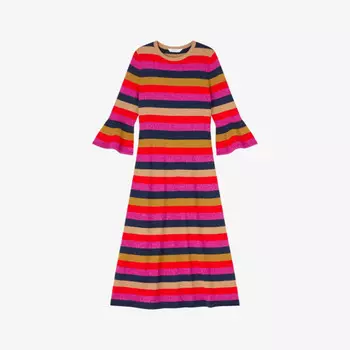 Трикотажное платье-миди в полоску Alice Lk Bennett, мультиколор