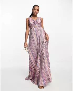 Трикотажное платье миди в полоску Style Cheat