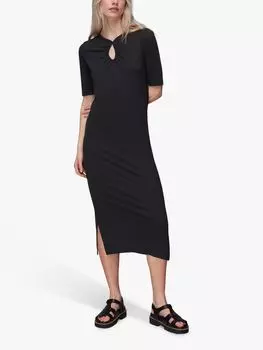 Трикотажное платье миди Whistles Keyhole, черный