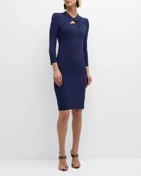 Трикотажное платье Milano с закрученным передом Giorgio Armani, цвет Dark Blue