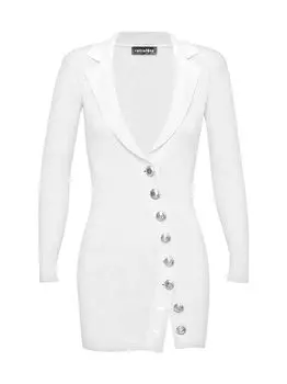 Трикотажное платье Mimi в рубчик Retrofte, белый