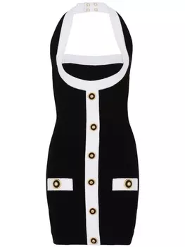Трикотажное платье мини Balmain, черный