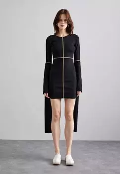 Трикотажное платье MINI DRESS MM6 Maison Margiela, цвет black