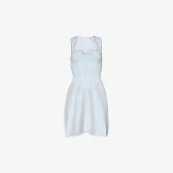 Трикотажное платье мини из переработанной вискозы и вискозы с графическим узором Poppy Ph5, серый