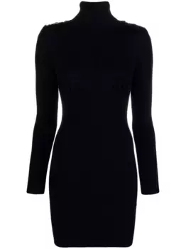 Трикотажное платье мини с длинными рукавами Elisabetta Franchi, черный