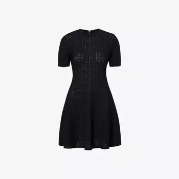 Трикотажное платье мини с короткими рукавами и монограммой Givenchy, черный