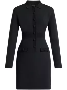 Трикотажное платье мини с воротником поло TOM FORD, черный