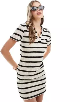 Трикотажное платье мини в полоску New Look
