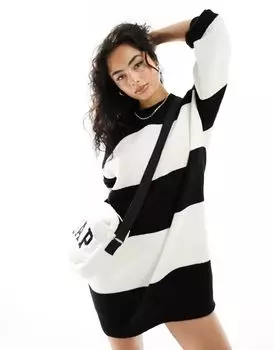 Трикотажное платье мини в полоску с круглым вырезом ASOS