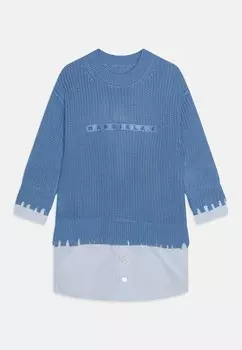 Трикотажное платье MM6 Maison Margiela, светло-голубой