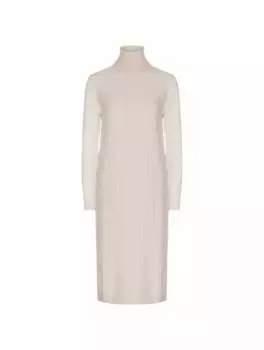 Трикотажное платье на пуговицах Eleventy, бежевый