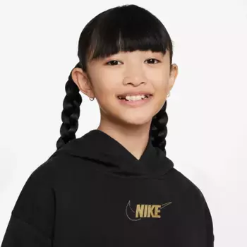 Трикотажное платье Nike Sportswear "CLUB FLEECE GIRLS' HOODIE DRESS", черный