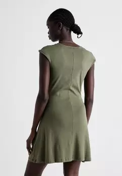 Трикотажное платье NMDORA MINI DRESS VIP Noisy May, хаки