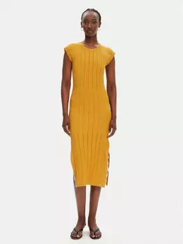 Трикотажное платье обычного кроя 104745 A2FR Pinko, коричневый