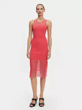 Трикотажное платье обычного кроя 104811 A2GJ N55 Pinko, оранжевый