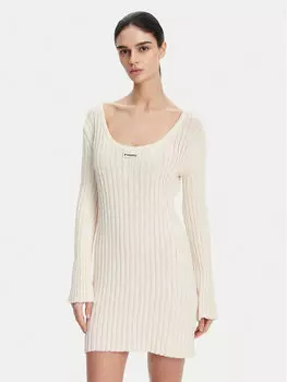 Трикотажное платье обычного кроя 105301 A2N7 Pinko, экрю