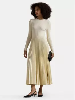 Трикотажное платье обычного кроя 211948693001 Polo Ralph Lauren, экрю