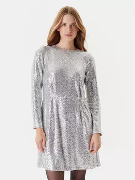 Трикотажное платье обычного кроя 4RO6DV0AC United Colors Of Benetton, серебряный