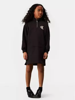 Трикотажное платье обычного кроя Calvin Klein Jeans, черный