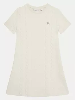 Трикотажное платье обычного кроя Calvin Klein Jeans, экрю
