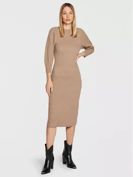 Трикотажное платье обычного кроя Fabiana Filippi, бежевый